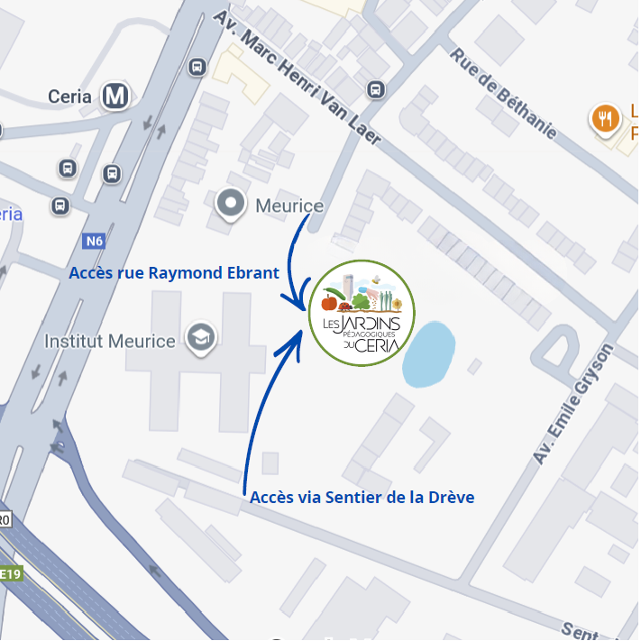 plan accès jardins du CERIA